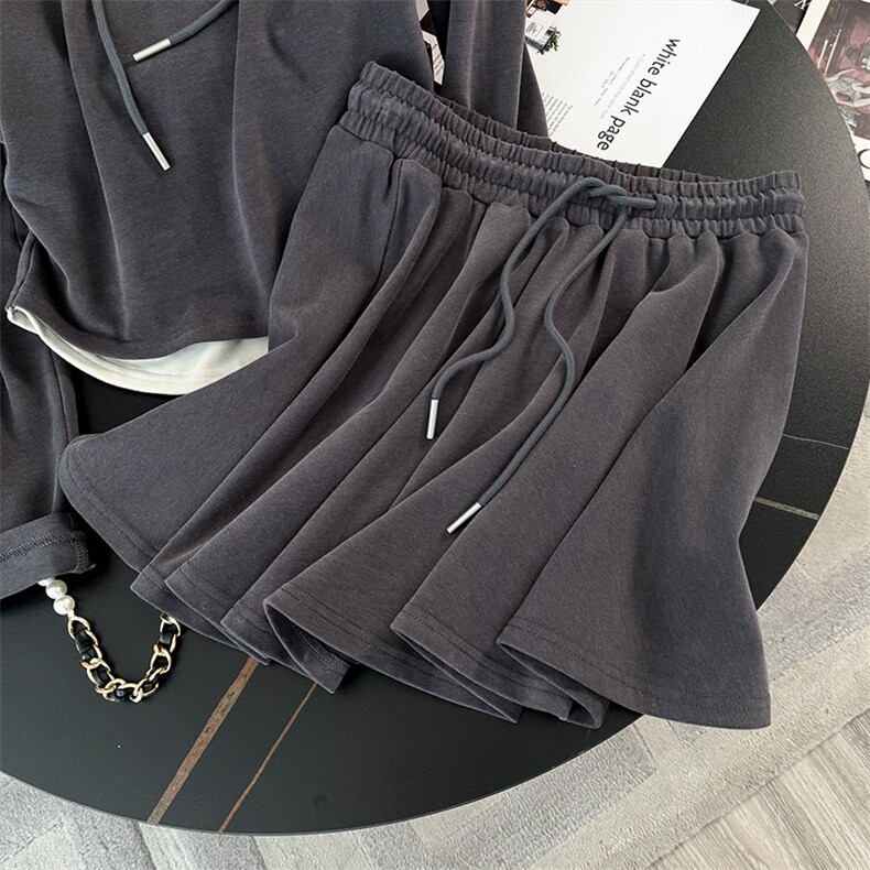 时尚女春季新款套装裙连帽显瘦上衣半身裙遮肚藏肉炸街休闲套装潮，女装套装/套裙，江南