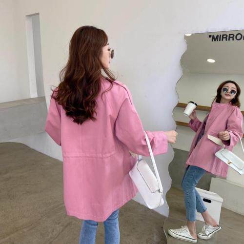 香丽迪圆领风衣女中长款2021春装新款韩版百搭气质小个子外套,女装风衣,香丽迪1