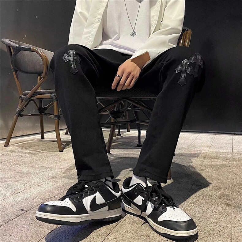 牛仔裤男夏季潮大码休闲裤子高街设计感裤子弹力布CK11P38,男装牛仔裤,星座1116-2