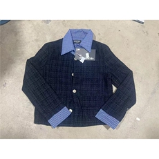 LINYILUCK/小众设计假两件拼接翻领小香风外套男痞帅休闲短款夹克，男装夹克，星座715-4
