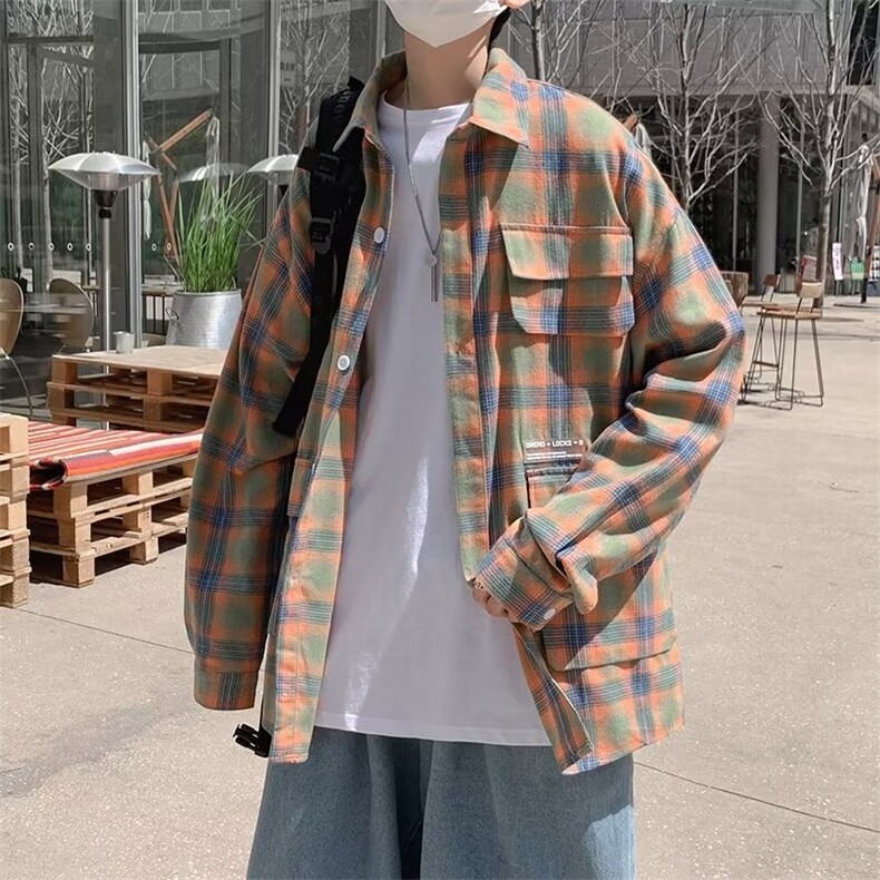 夏季潮牌薄荷绿垂感衬衫男短袖宽松潮流美式痞帅衬衣外套,男装衬衫,星座716-3