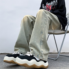 8XL-M特大码牛仔裤渐变宽松阔腿裤男加肥加大休闲款k915p55控78，男装牛仔裤，电商D206-1