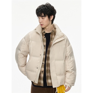 2025冬季新款潮牌男立领压胶宽松百搭保暖羽绒服外套，男装羽绒服，电商A234