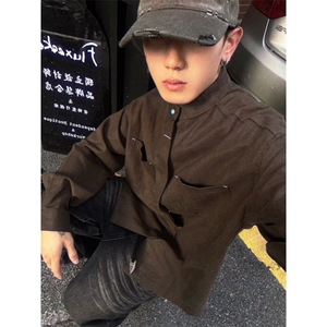 1506A/G30820/P42秋日系中性古着长袖衬衫男女生宽松图片