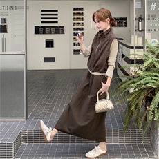 2910现货数据款条纹针织打底衫工装风马甲三件套P185K278，女装套装/套裙，2C225
