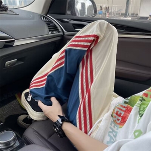 美式嘻哈工装裤潮牌高街爵士舞长裤侧边条纹速干休闲裤 KK136-P43图片