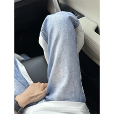 ！3D打印错觉水洗直筒美式渐变高街牛仔裤，男装牛仔裤，星座617C