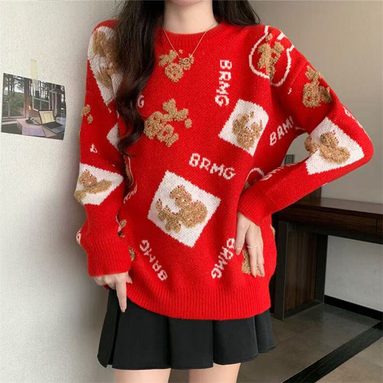 福字女士秋冬针织衫新年款舒适休闲,针织衫/毛衣,萱芳婷羊绒