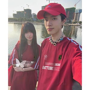 抖音得物高品质二开240克宽松纯棉美式潮牌三条杠织带短袖T恤图片
