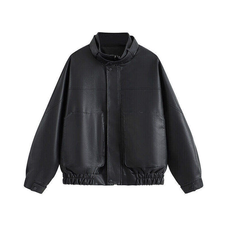 新品跨境男装PU皮夹克男士潮流修身机车服皮衣男潮流p95,男装夹克,星座1407