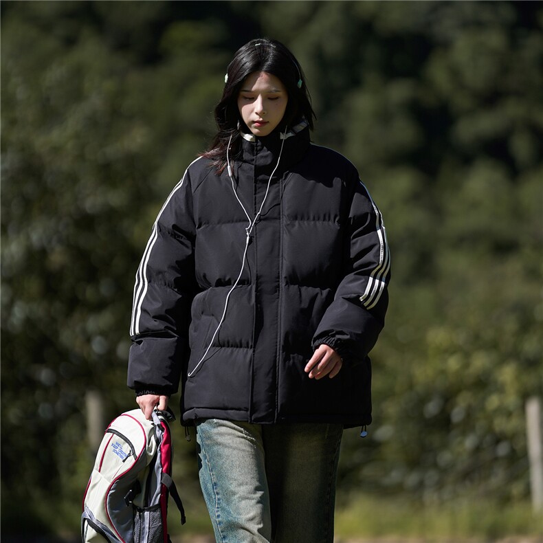 ！冬季条纹五防立领加绒加厚棉衣情侣撞色棉服外套MY7777-p68，男装棉衣，星座610B-1