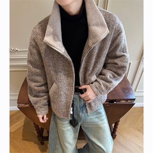 轻量化绒感呢子外套男秋冬季廓形立领短款夹克 XZ514-2-3234-P118图片