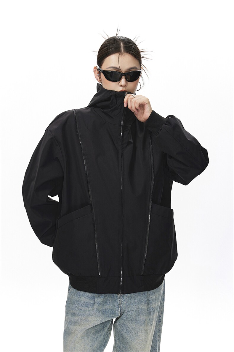 可二开拉链装饰解构大码M-5XL夹克女聚酯纤维JK78092P69控108,男装夹克,星座227-7