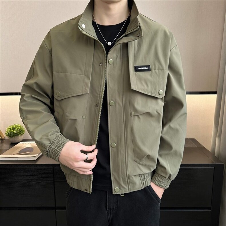 2025春季新款店主风工装休闲立领夹克潮牌外套男JK153-P115，男装夹克，电商A413