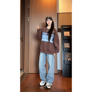 刺绣拼接圆领卫衣男女 cp215-特p40图片