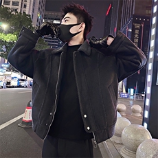 B40/特P138控178冬季痞帅颗粒绒加厚棉服外套百搭呢子棉衣男浅灰1，男装棉衣，星座305B