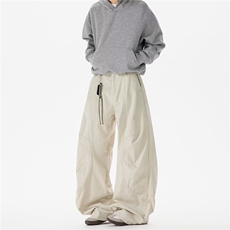 美式复古废土风弯刀裤男款秋季拼接工装裤潮牌高腰阔腿长裤子，男装工装外套，星座601-1