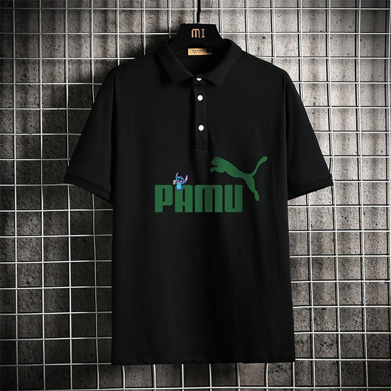 PL57227-P35翻领短袖polo衫男大码胖子半袖t恤男有领保罗衫网格,男装Polo衫,电商A040A