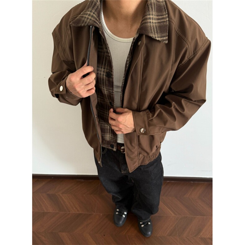 冬季美式假两件棉衣男夹克外套宽松简约百搭男士男款棉服MY6106,男装夹克,星座1116A（原606A-3）