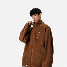 自拍图:2025秋款美式复古麂皮绒夹克外套JK8087-P85128，男装夹克，星座1209-2