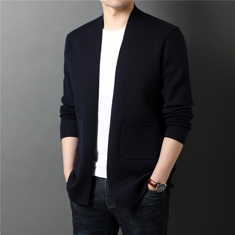 G-YH009男式2023秋季新款开衫男针织羊毛衫商务休闲男装外套P85，男装针织衫/毛衣，电商B360
