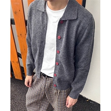 红扣花纱仿羊绒毛衣外套男秋冬老钱风翻领针织开衫M5248，男装针织衫/毛衣，星座1116A（原606A-3）