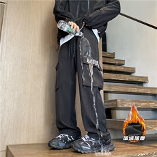 抖音品质冬季新款加绒保暖冲锋裤宽松休闲B315-K23523JR-p60控78，男装棉衣，电商B315