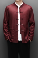 常货高品质冬款中老年山羊绒含加绒唐装外套男中年唐装，男装民族服装，钱塘723