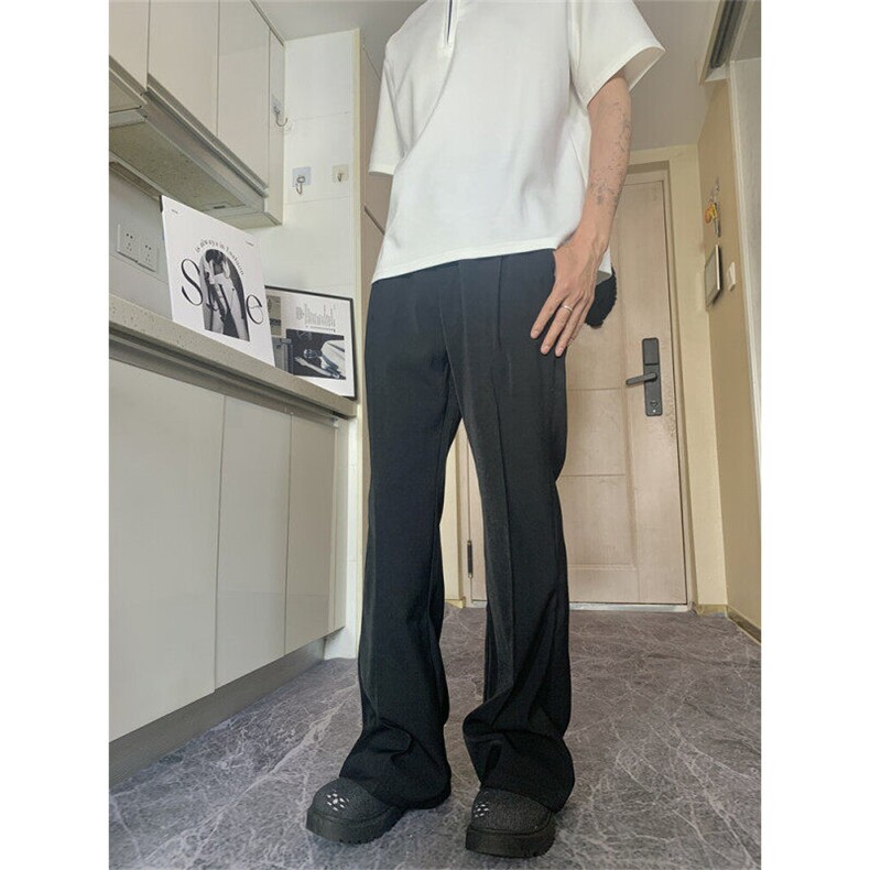 现货（量大价优)~春夏季冰丝垂感显瘦西装休闲微喇长裤K06008P50,男装西裤,星座1004（原星座815-3）