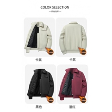 棉服美式红色工装外套春秋冬季男女痞帅设计感飞行员棒球服厚夹克，男装夹克，星座506A