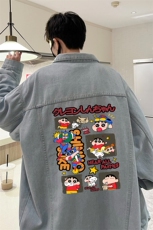 牛仔夹克男大码牛仔外套男茄克NJ77311-P60加绒款-P75，男装夹克，电商A040