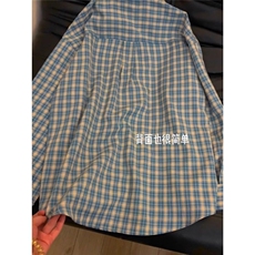 【有货】DC3019-P40好慵懒百搭的感觉撞色日系格纹衬衫女休闲长袖，男装衬衫，星座603-2