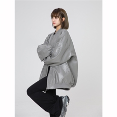 现货2025PU皮夹克美式潮牌女飞行服高街流行外套W318-P35，男装夹克，电商A170