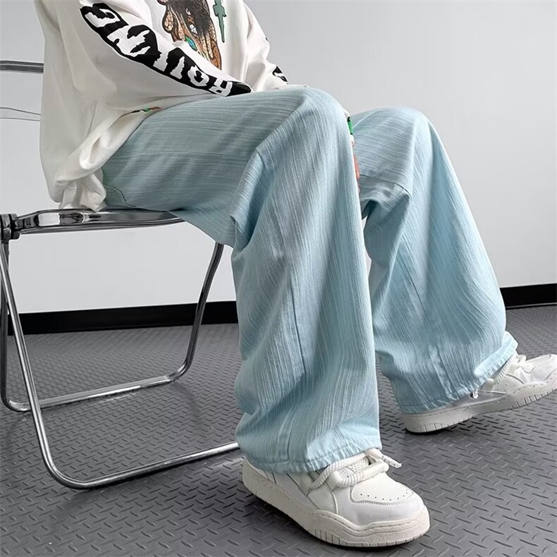 多巴胺穿搭蓝色牛仔裤男款春秋美式高街裤子K1541P68,男装休闲裤,星座1116-2