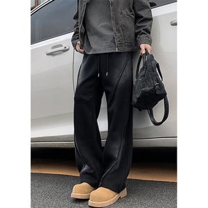 复古设计感休闲裤子男女宽松垂感直筒运动卫裤渐变裤 KM36图片