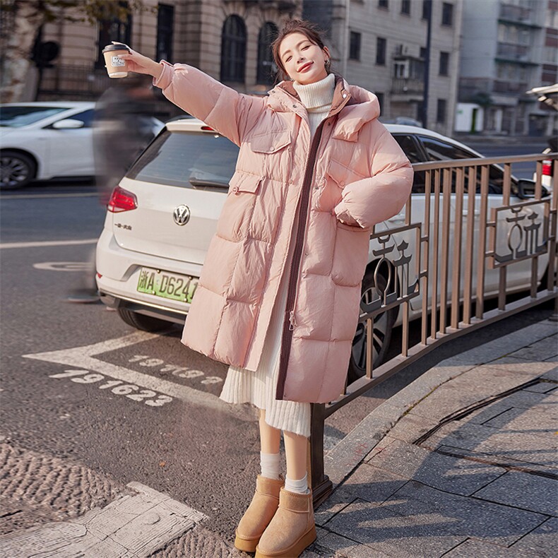 长款羽绒服女2024年冬季新款女装高端过膝白鸭绒加厚保暖外套,女装羽绒服,慧尚依恋