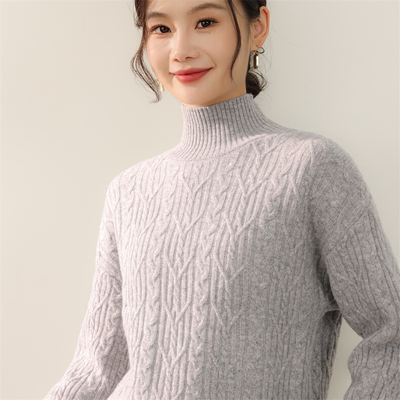 2025年秋季长袖时尚百搭通勤半高领羊毛衫，女装羊毛衫，奢优羊绒