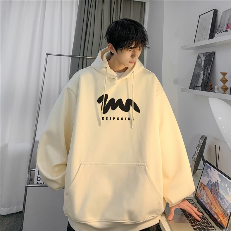 男生秋季新款简约印花宽松落肩连帽卫衣JK23328-特批30控49,男装卫衣,星座605(原A050)