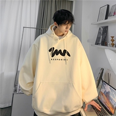 男生秋季新款简约印花宽松落肩连帽卫衣JK23328-特批30控49，男装卫衣，星座605(原A050)