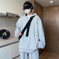 抖音得物高品质二开26春装美式重磅宽松结构双面连帽卫衣外套W68，女装短外套，电商A486