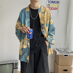 夏装 大码风港风外套半袖开衫薄款道袍披风汉服情侣 F12/P40图片