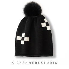 2025年春季新款百搭女士放款提花双股加厚圆顶毛球保暖帽，帽子，窄众羊绒