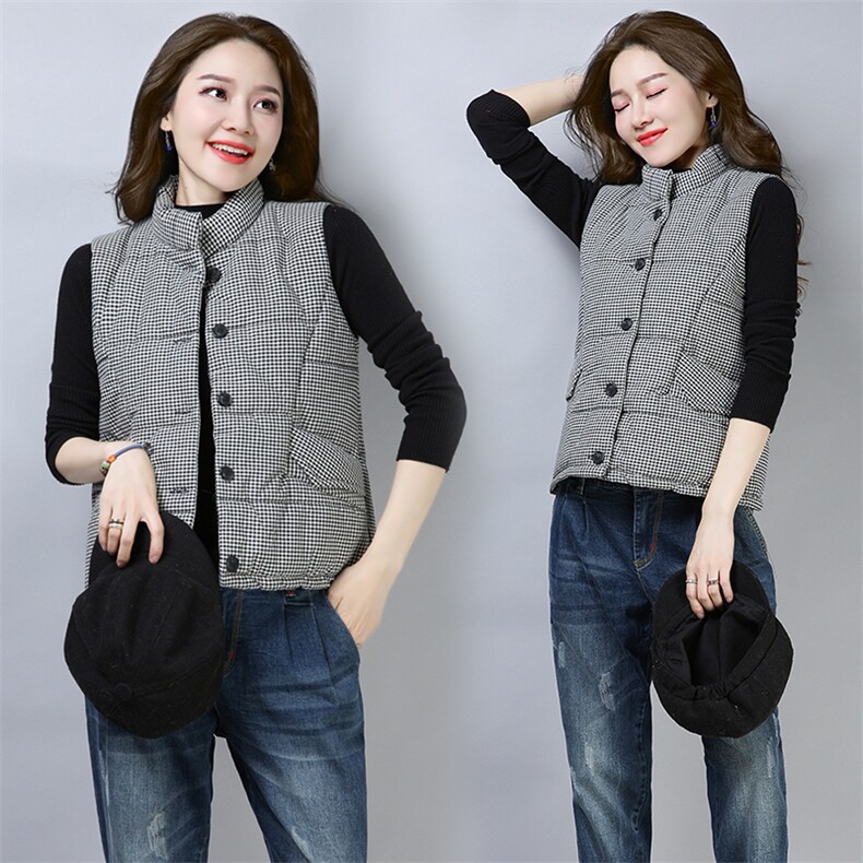 2021秋冬新款时尚都市休闲棉马甲，女装马夹，小林双子