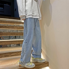美式高街复古牛仔裤嘻哈hiphop直筒宽松坠感垂感春夏长裤NK93-p40，男装牛仔裤，星座1008-2