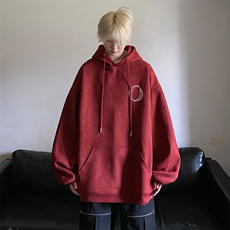 重磅美式大码麂皮绒连帽卫衣男休闲宽松上衣服JK23488特批45控78，男装卫衣，星座605(原A050)