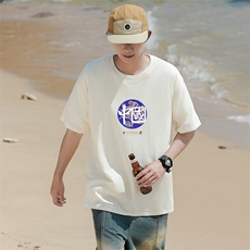 CL1男女中性圆领短袖半袖T恤衫外套大码印花学生夏TEE潮宽松，男装T恤，星座115A-3