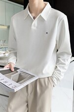 轻熟风宽松阔版华夫格面料男士POLO刺绣上衣PL08/P55特，男装Polo衫，电商A243