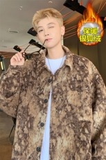 薄款改加绒时尚保暖呢料抓毛绒感夹克男J2648J加绒-特P60，男装夹克，电商A001