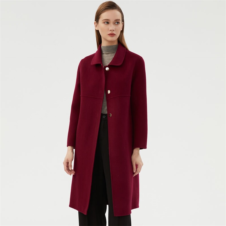 时尚女装双面呢大衣优雅显瘦长款外套高品质羊毛面料经典百搭设计，女装双面呢大衣，阿吉丽克