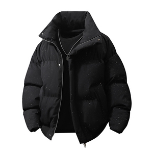 美式复古短款棉服男冬季满天星设计感立领外套潮牌高级感cleanfit图片